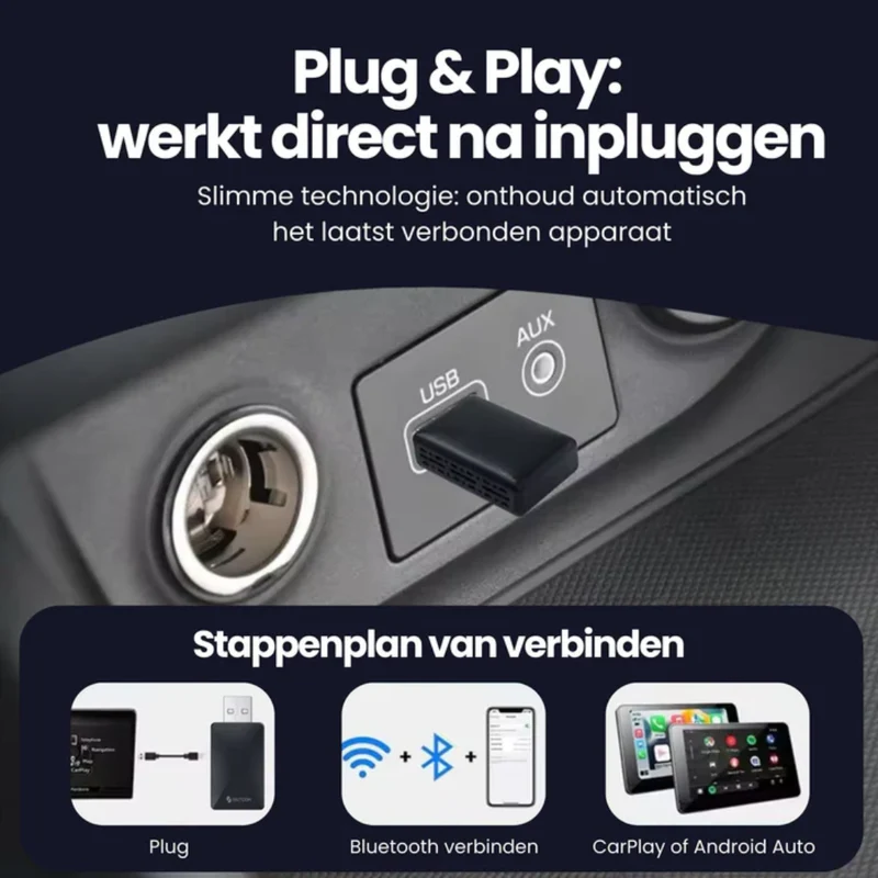 Trådløs Biladapter til CarPlay & Android Auto – Nem Forbindelse
