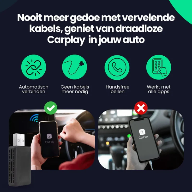 Trådløs Biladapter til CarPlay & Android Auto – Nem Forbindelse