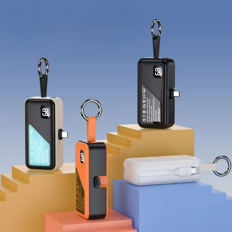 Kompakte Powerbanks 2-pak - 5000mAh USB-C Opladning
