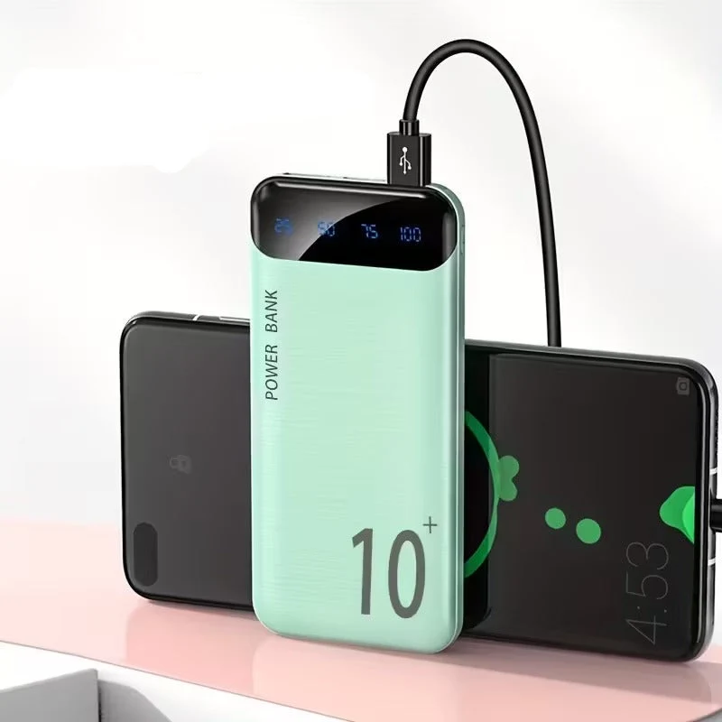 Kraftfuld Powerbank 10000-20000 mAh med LED & Dobbelt USB