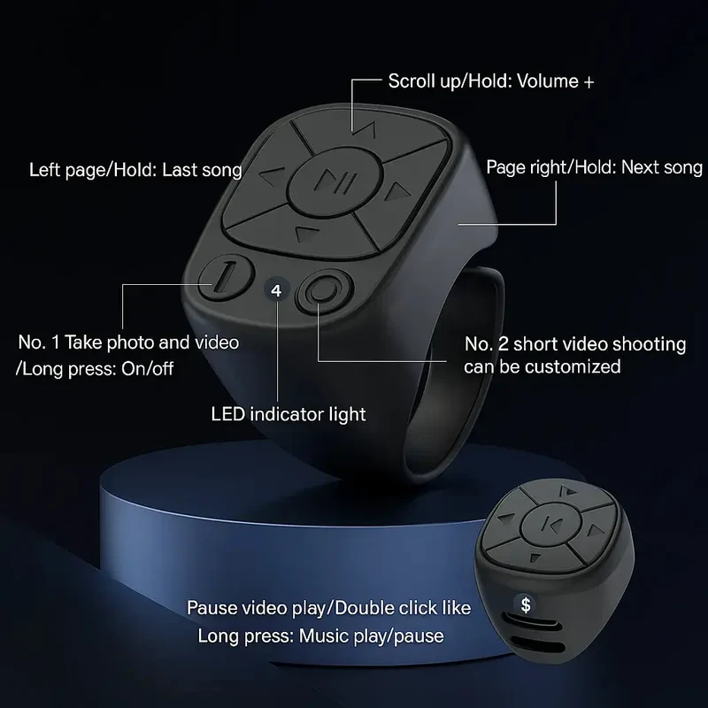 Bluetooth-fjernbetjening til kamera og scrolling
