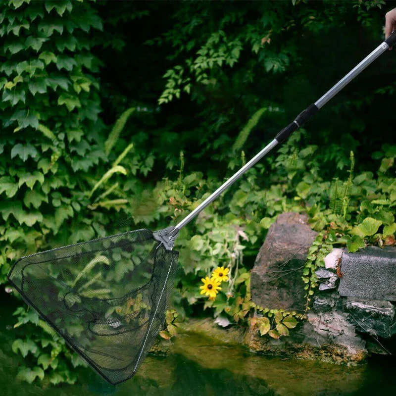 Teleskopisk fiskegarn med foldbart design til nem opbevaring