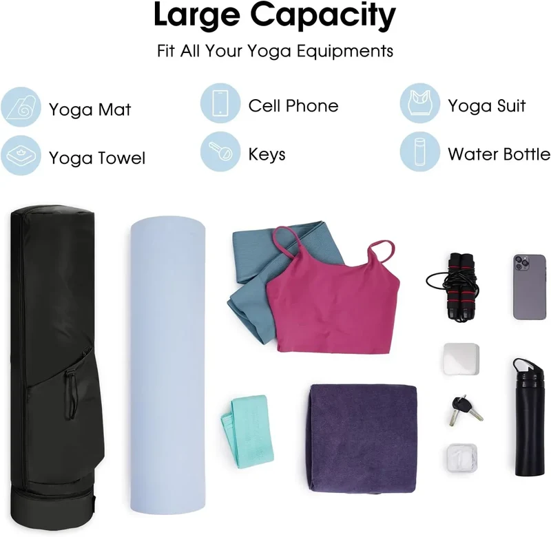 Yogamåttetaske med ekstra plads og vandafvisende design