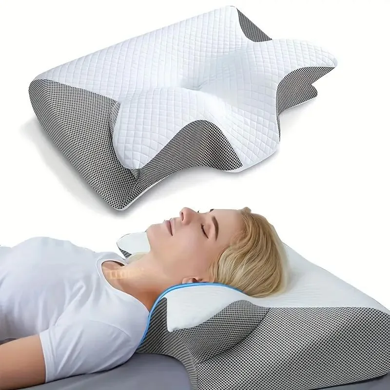 Ergonomisk Memory Foam Pude - Optimal Nakke- og Rygstøtte