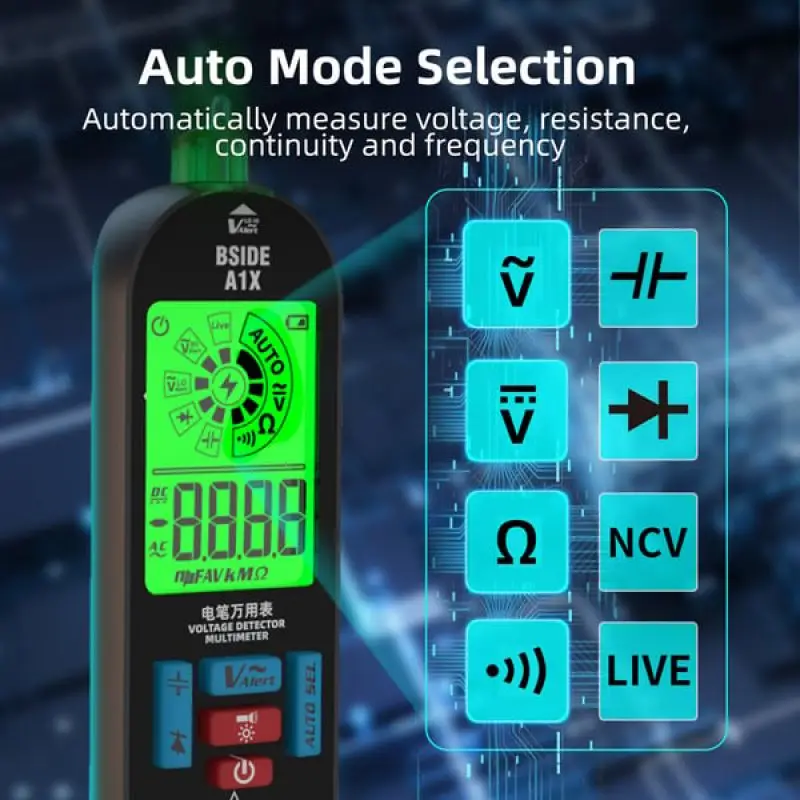 Præcist Digitalt Multimeter med Genopladelig Batteri