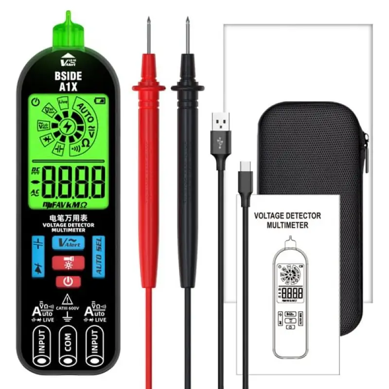 Præcist Digitalt Multimeter med Genopladelig Batteri