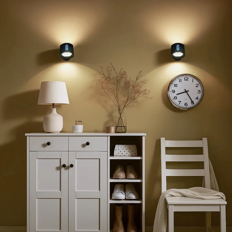 Moderne LED-væglampe med touch-kontrol og dobbelt hoved