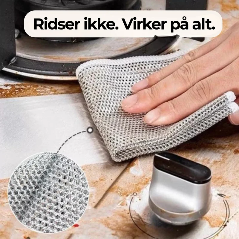 Effektiv Ståltrådsklud: Skånsom Rengøring Uden Kemikalier