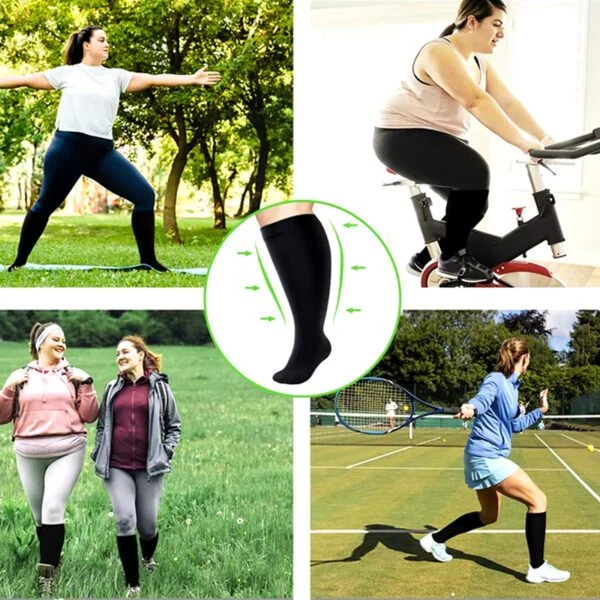 Komfortable Plus Size Kompressionsstrømper med Optimal Støtte