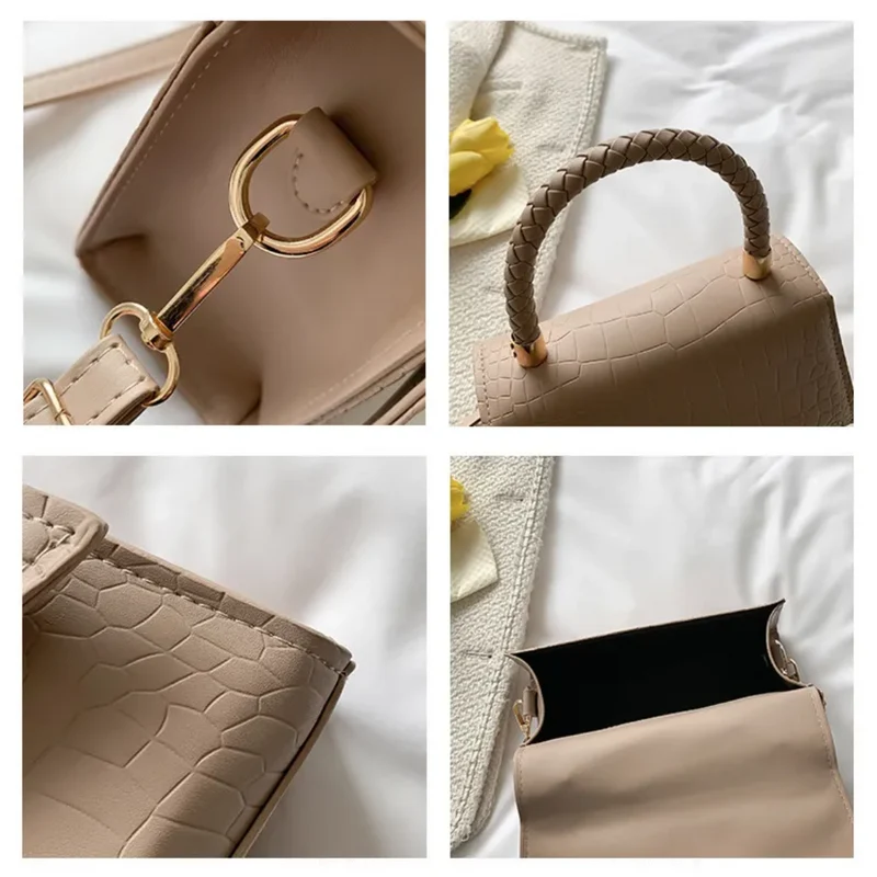 Elegant Damehåndtaske med Justerbar Rem og Magnetlukning