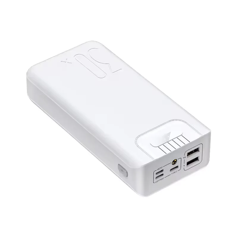 Kraftfuld Powerbank 30000mAh med 2 USB og Type-C Opladning