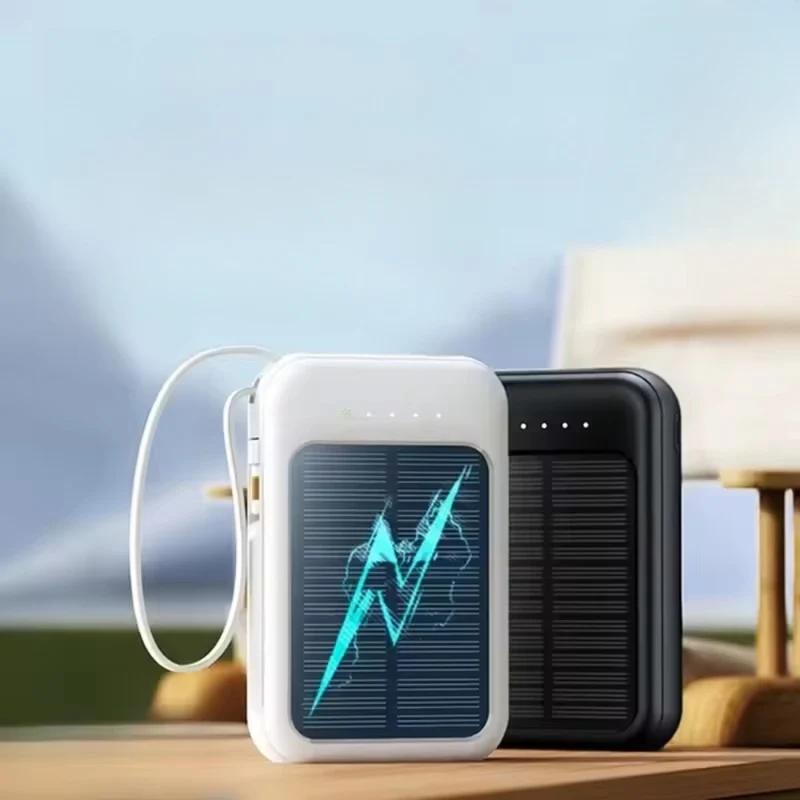 Solcelledrevet Powerbank 20000mAh - Trådløs og Hurtig Opladning