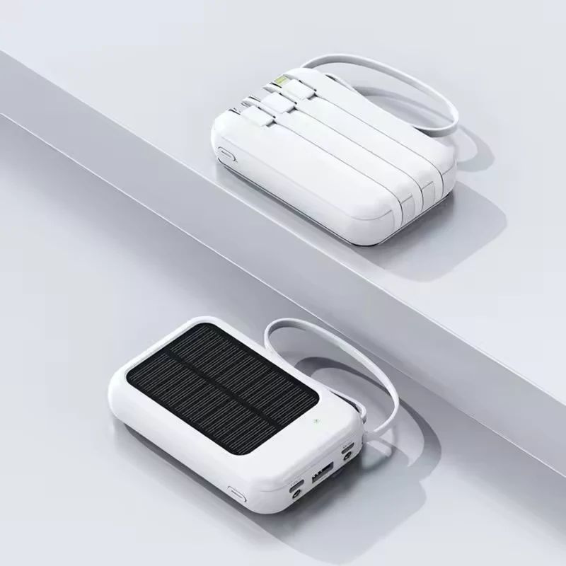 Solcelledrevet Powerbank 20000mAh - Trådløs og Hurtig Opladning