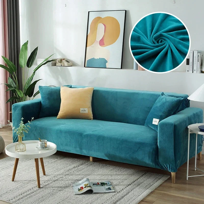 Elastisk Velour Sofabetræk - Perfekt Pasform & Let Pleje