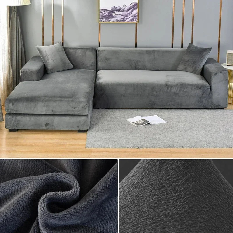 Elastisk Velour Sofabetræk - Perfekt Pasform & Let Pleje