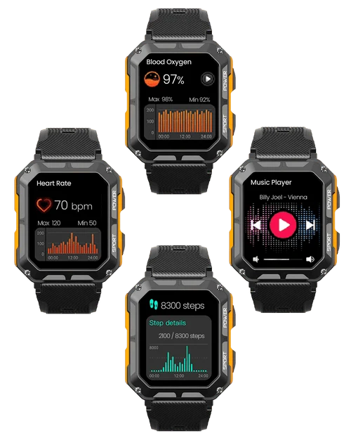Elegant Smartwatch i Rustfrit Stål med Bluetooth 5.0