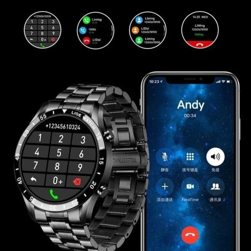 Multifunktionelt Smartwatch med Aktivitetssporing og Notifikationer