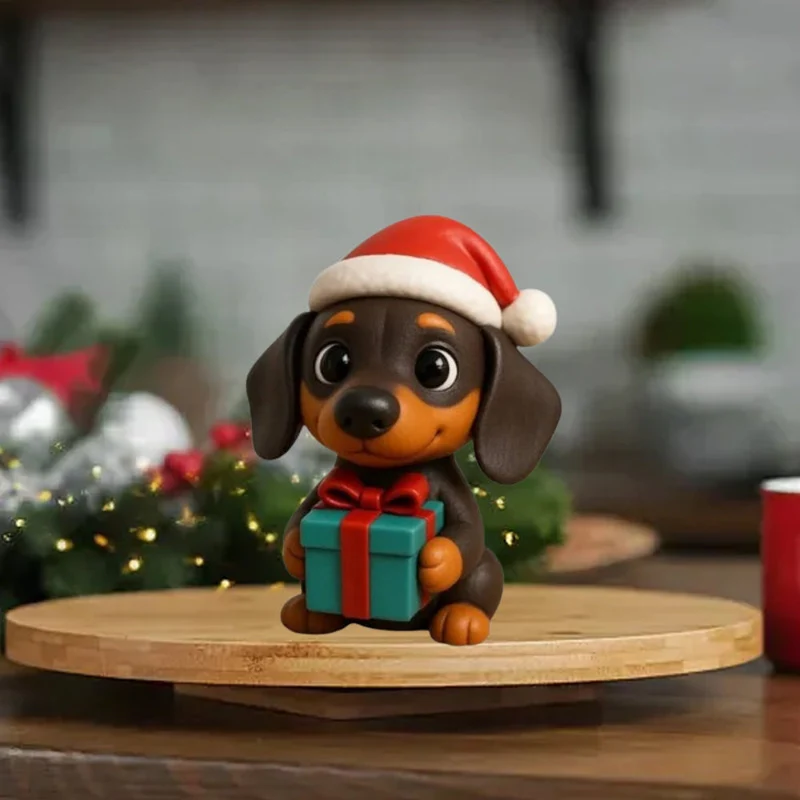 Julekalender 2025 med 24 Håndmalede Gravhunde Figurer
