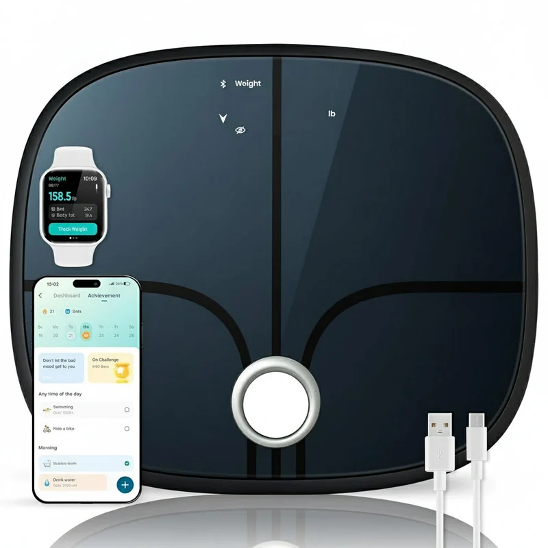 Smart Vægt med Kropsanalyse og Bluetooth - Præcis Sundhedsovervågning
