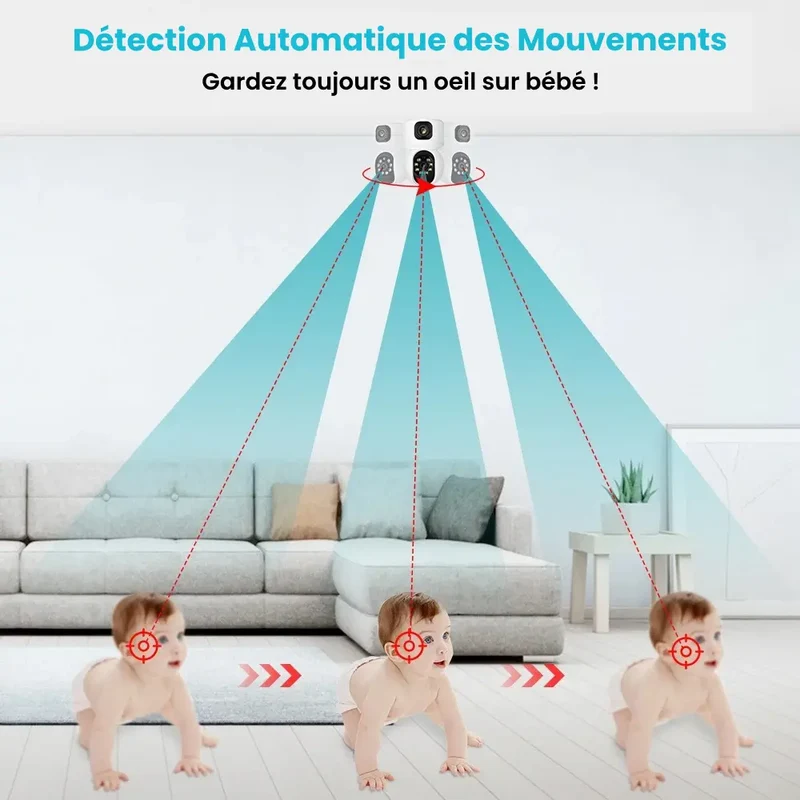 Smart Babyalarm med 360° Overvågning og 2K HD