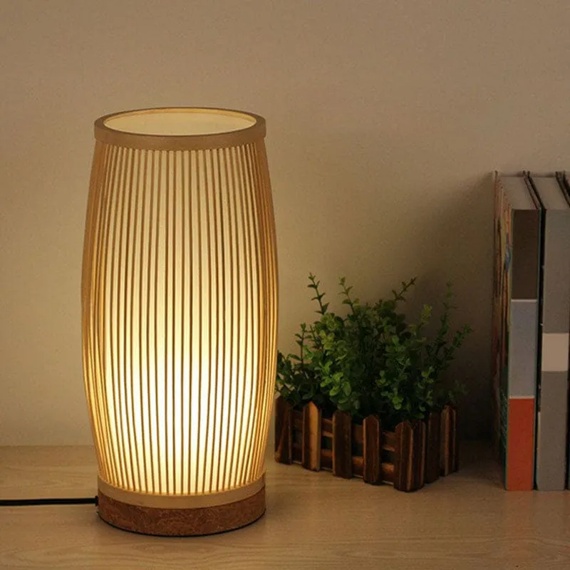 Naturlig Bambusbordlampe med Beroligende Natlys