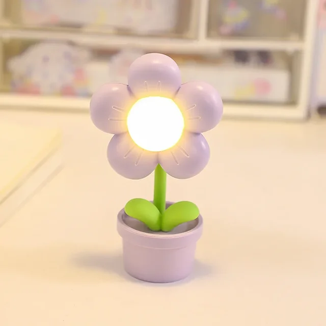 Elegant Blomsterformet Bordlampe med Blid LED Belysning
