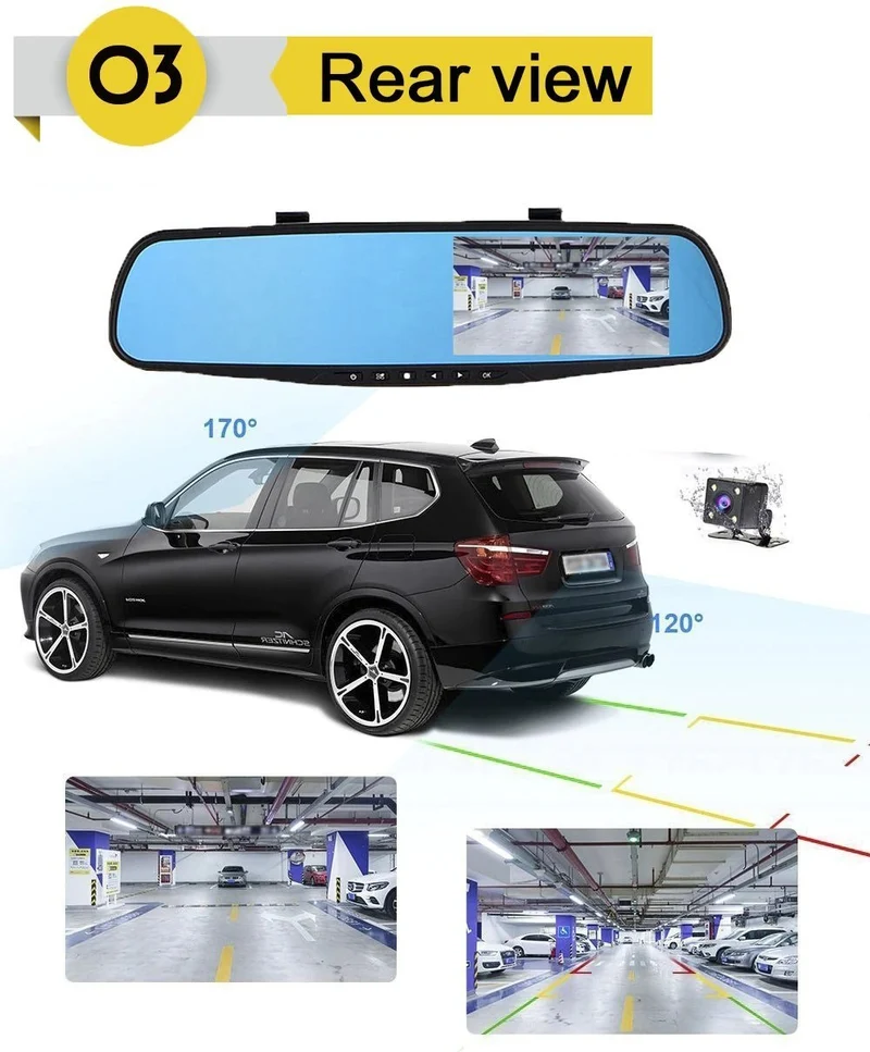 Smart Bakspejl Kamera med HD 1080P og Natvision