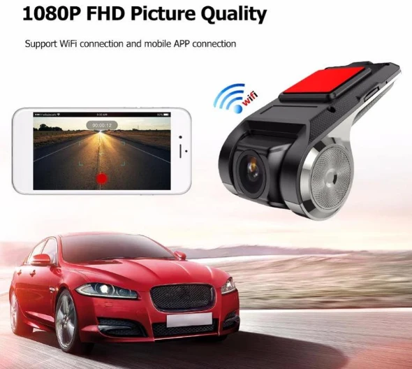 Bilkamera med WiFi Full HD 1080p og G-sensor
