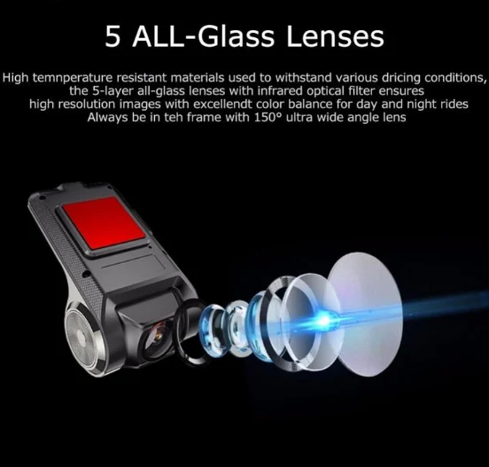 Bilkamera med WiFi Full HD 1080p og G-sensor