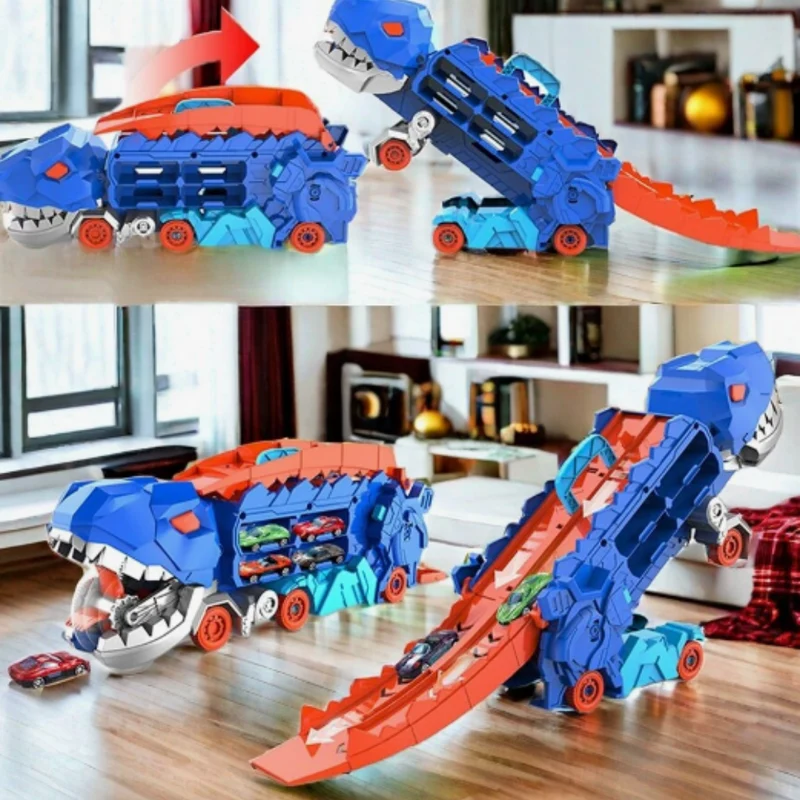 Dinosaur Lastbil med Racerbane - 3-i-1 Legeoplevelse