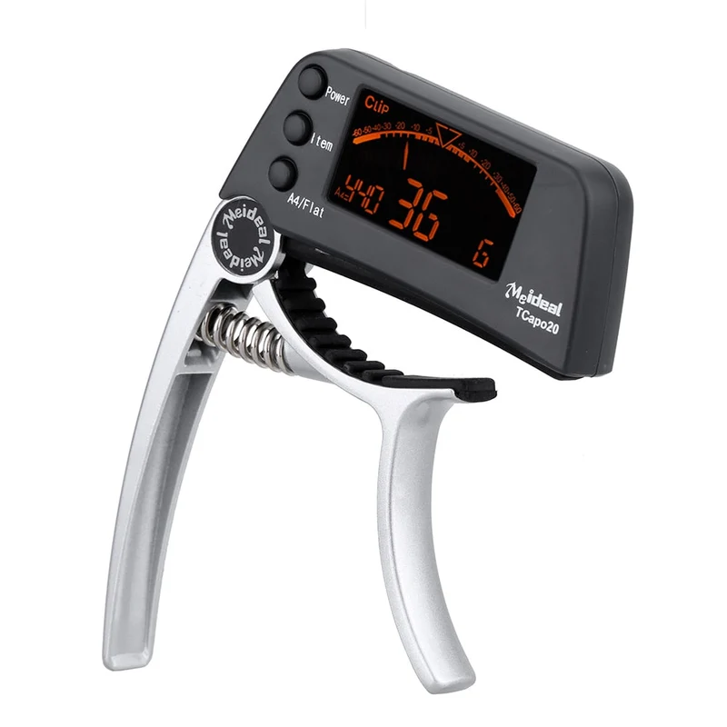 Professionelt 2-i-1 Capo og Tuner til Guitare