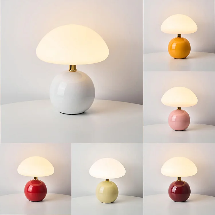 Elegant Svampeformet Lampe med Justerbar Belysning