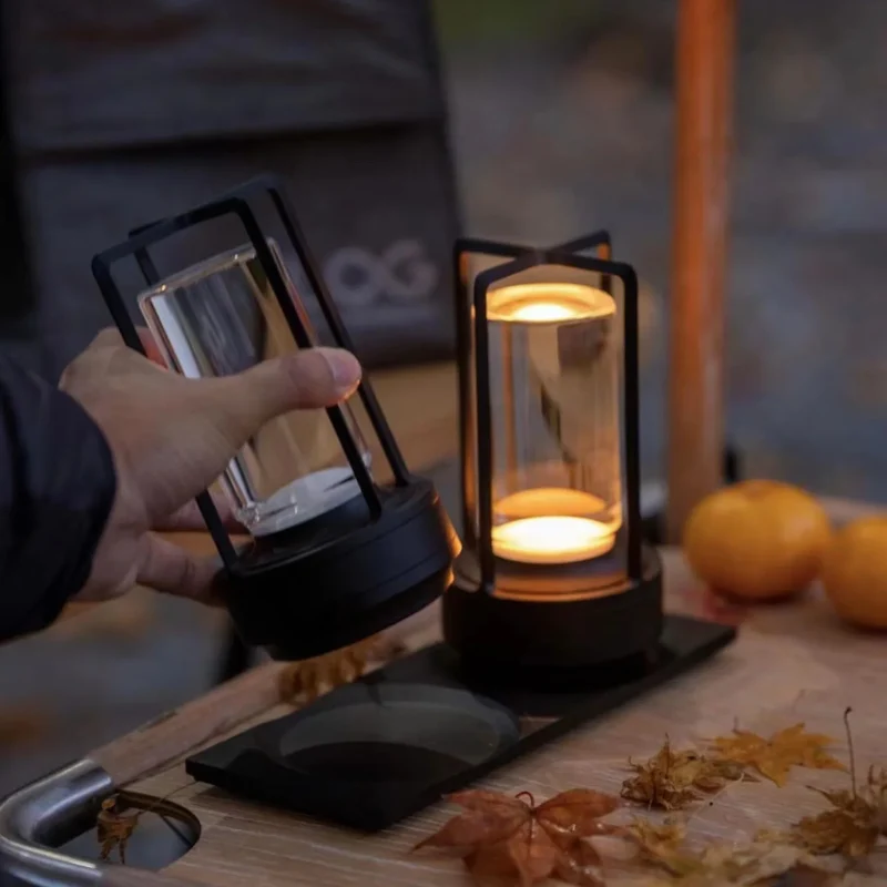 Elegant Transportabel Krystallampe med Genopladelig LED Lys