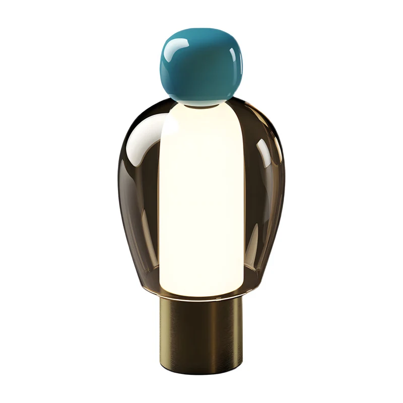 Genopladelig Bordlampe i Glas med Justerbar LED-lys