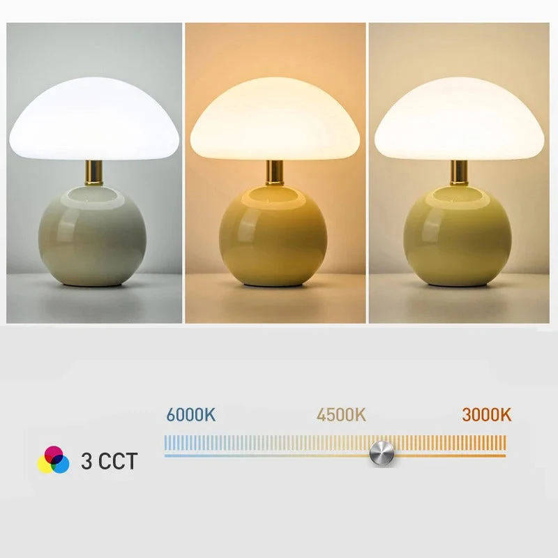 Moderne Sengebordslampe i Creme med Justerbart LED Lys