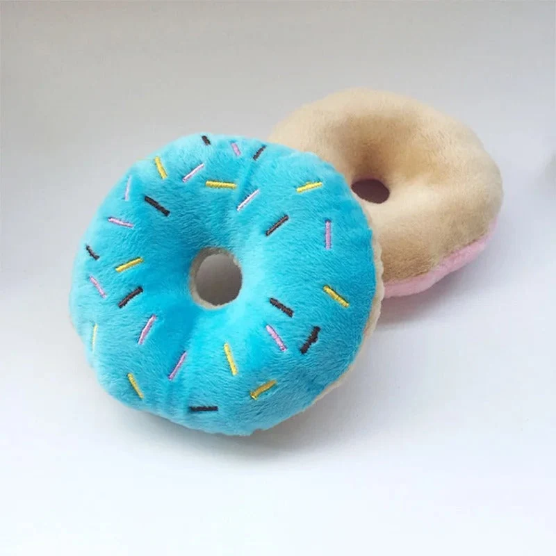 Blød og Sjov Hundelegetøj Donut med Indbygget Pivelyd