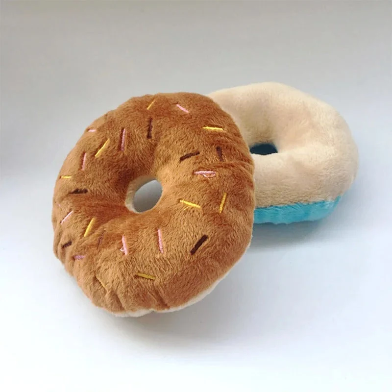 Blød og Sjov Hundelegetøj Donut med Indbygget Pivelyd