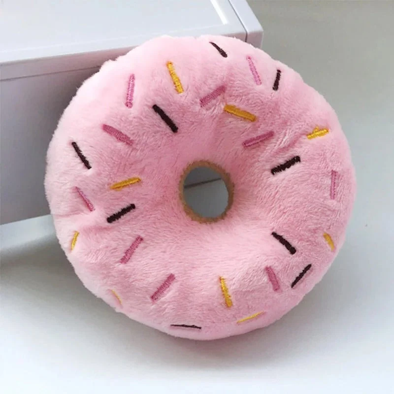 Blød og Sjov Hundelegetøj Donut med Indbygget Pivelyd