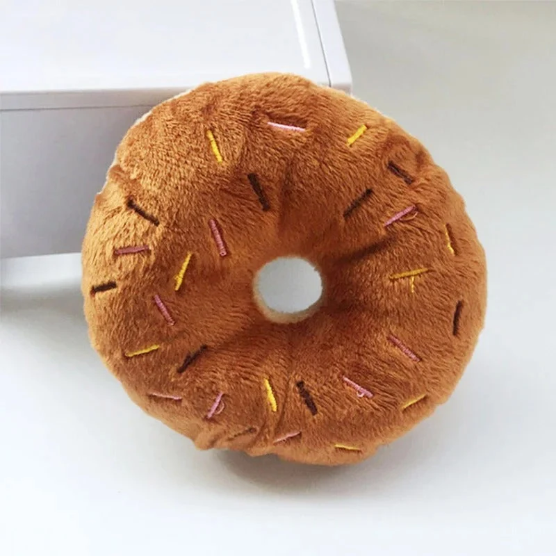 Blød og Sjov Hundelegetøj Donut med Indbygget Pivelyd