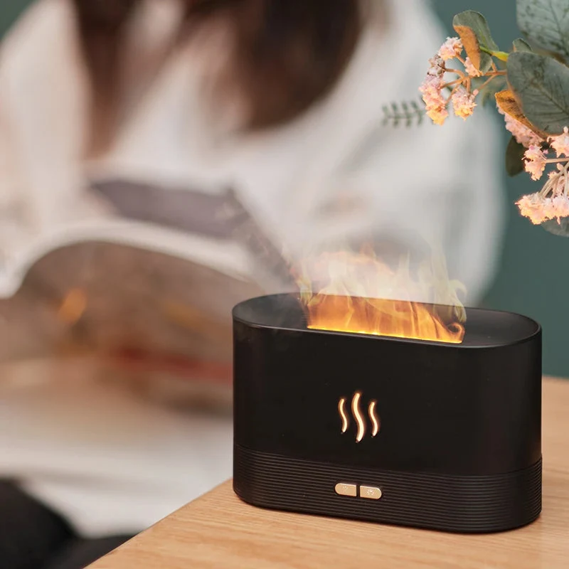 Flamme Simulering | Nattelys med Duftdiffuser og Luftfugter
