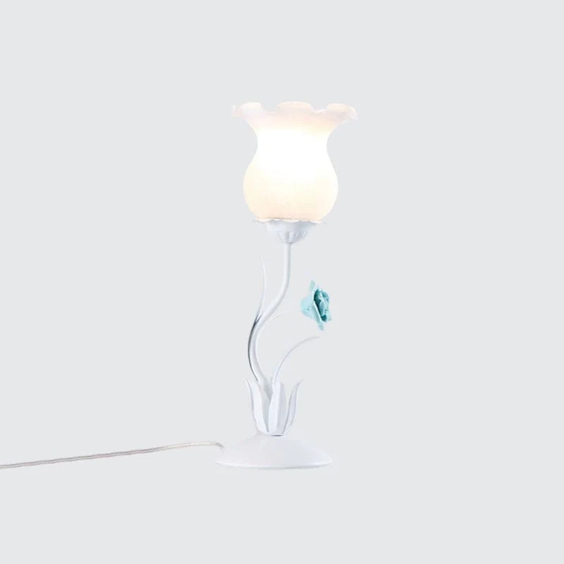 Floral Bordlampe med Blød Belysning til Soveværelset