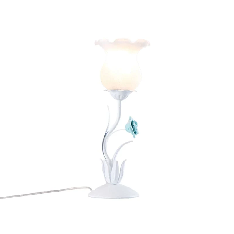 Floral Bordlampe med Blød Belysning til Soveværelset
