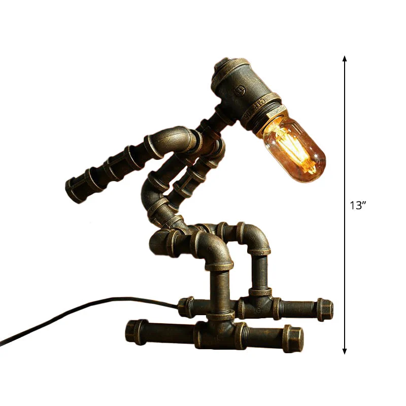 Futuristisk Robotlampe med Cyberpunk Design og LED Lys