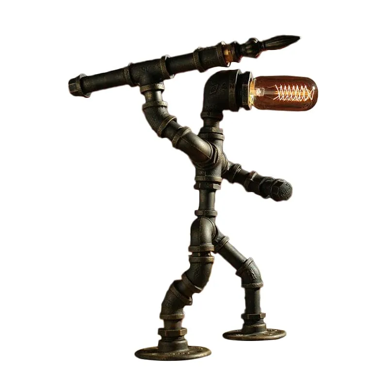 Futuristisk Robotlampe med Cyberpunk Design og LED Lys
