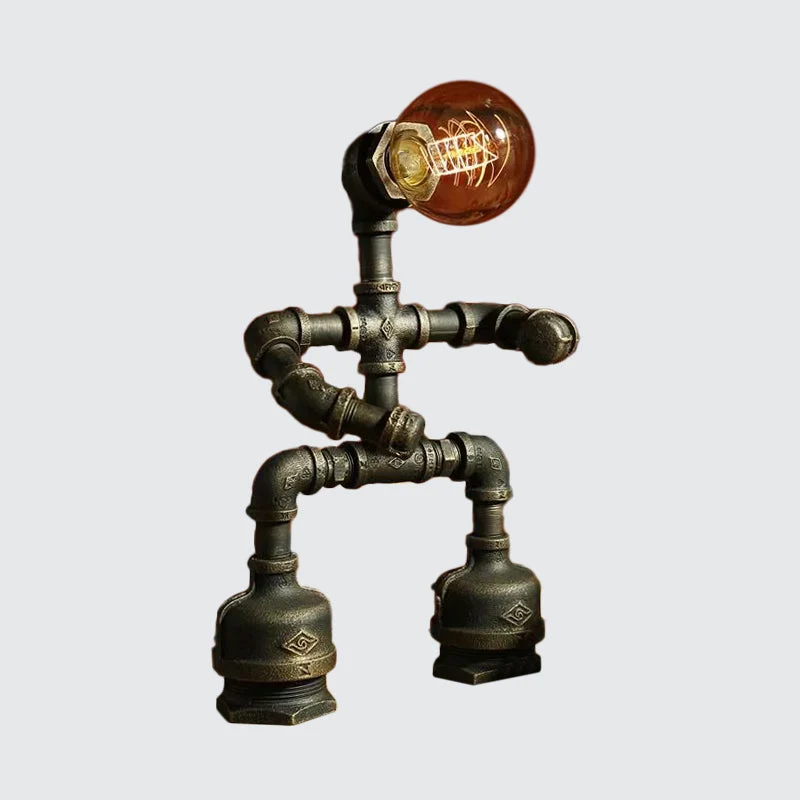 Futuristisk Robotlampe med Cyberpunk Design og LED Lys