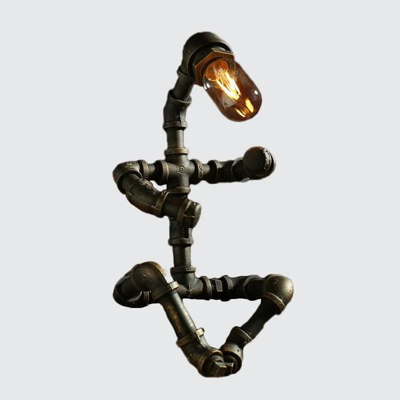 Futuristisk Robotlampe med Cyberpunk Design og LED Lys