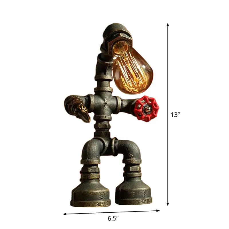 Futuristisk Robotlampe med Cyberpunk Design og LED Lys
