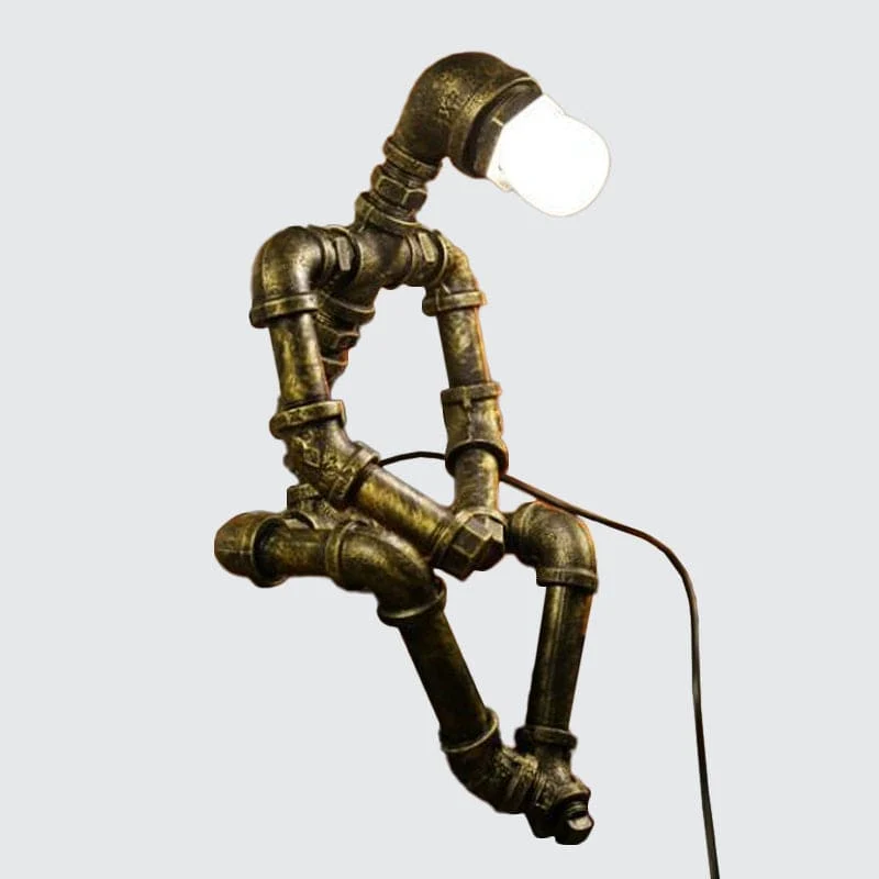 Futuristisk Robotlampe med Cyberpunk Design og LED Lys