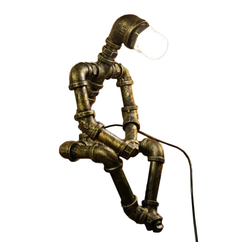 Futuristisk Robotlampe med Cyberpunk Design og LED Lys