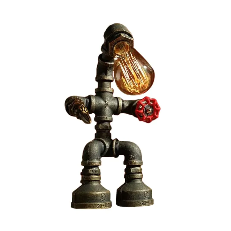Futuristisk Robotlampe med Cyberpunk Design og LED Lys